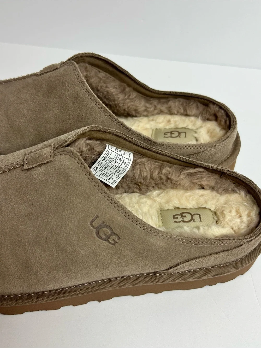 UGG Marcman Suede Slipper Mules Caribou Tan | Men's Sz 10 Wool Blend Lined